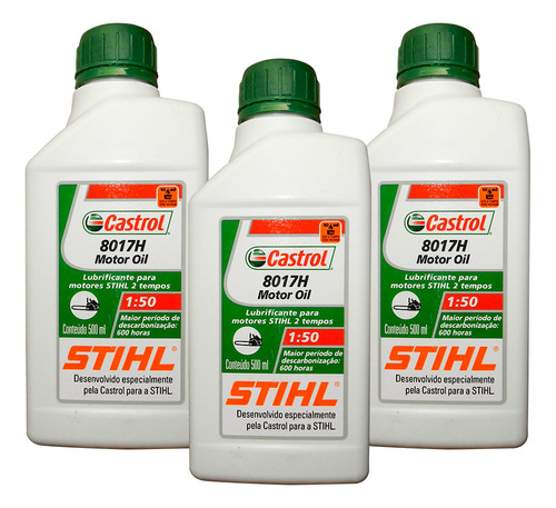 Kit Óleo 2 Tempos 8017 H 500ml Com 3 Unidades Stihl