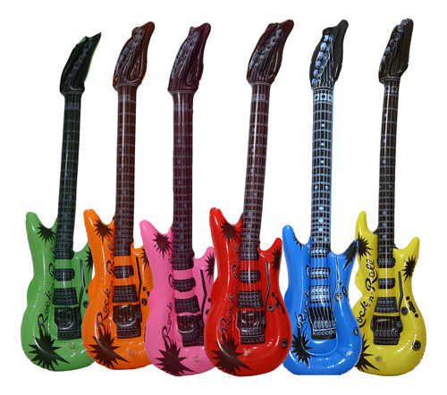 4 Instrumentos Inflables Guitarra Saxofon Microfono Fiesta