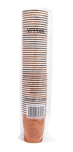 50 Vasos Para Cafe De Carton 16oz Con Tapa