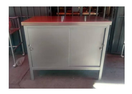 Mesa De Trabajo En Acero Inox.110x65 Con Pisoy Entrepaño