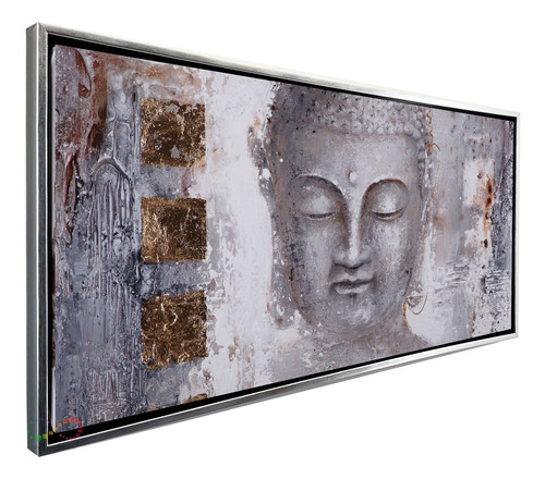 Cuadro Decorativo Moderno Con Caja Veneciana Buda Gris