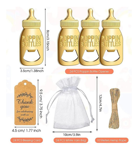 Lkjybg 24pcs Abridores De Botellas De Metal Con Bolsas De