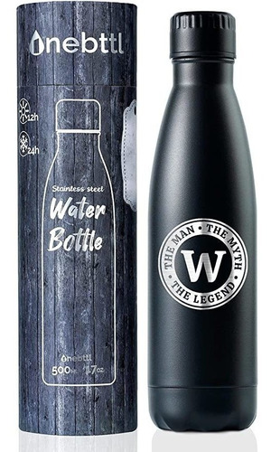 Botella De Agua Personalizada Para Hombre, Letra W The Man .