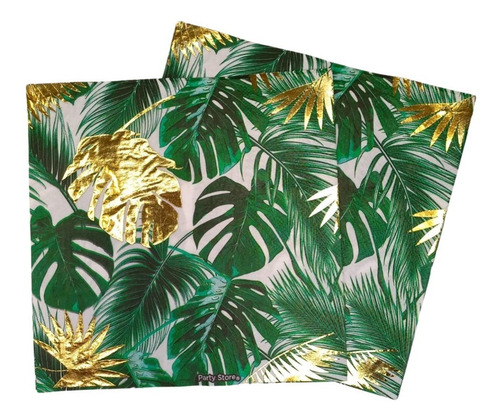 Imagen 3 de 4 de Servilletas Descartable Palmas Hojas Tropical Selva Dino X12