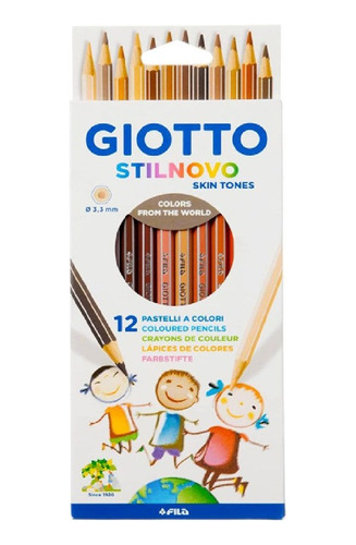 Lapices Giotto Stilnovo X 12 Colores Skin Tones Color Piel