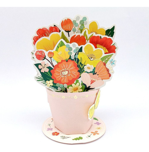 Pop Up Bouquet Con Flores De Papel Para Celebrar El Aniversa