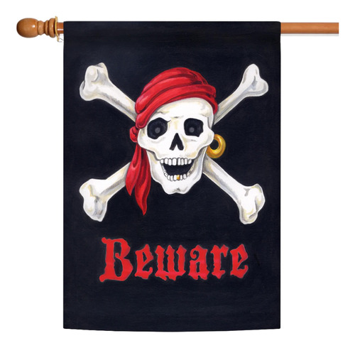 Toland Home Garden Beware Bandera Pirata De 28,0 X 39,8 PuLG