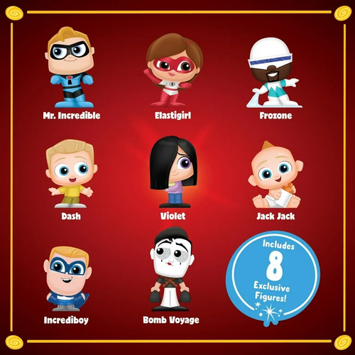 Disney Doorables Los Increíbles Set De 8 Figuras Exclusivas