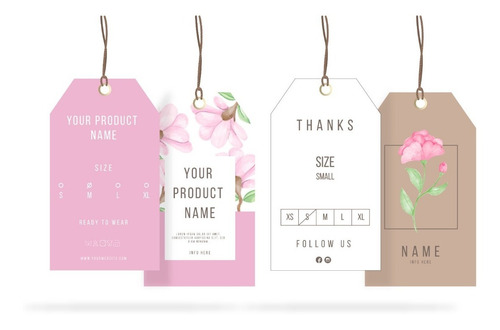 100 Tags Etiquetas Personalizadas Papel Ilustracion 300gr