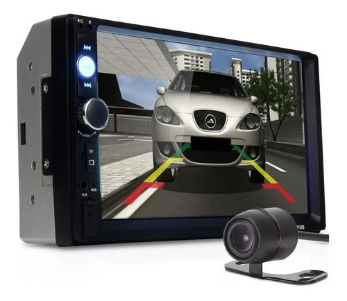 Imagem 1 de 3 de Central Multimídia Mp5 Som Carro Bluetooth Câmera Ré Brinde