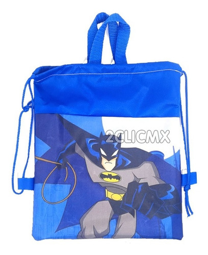 15 Bolsas Costal Dulceros Infantiles Dc Batman Azul Bolo