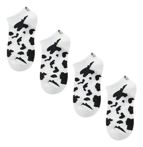 2 Pares De Calcetines Cortos Con Estampado De Vaca Adorables