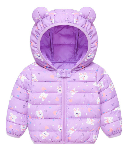 Bonita Chaqueta Creative Para Niñas Con Capucha Y Plumas Par