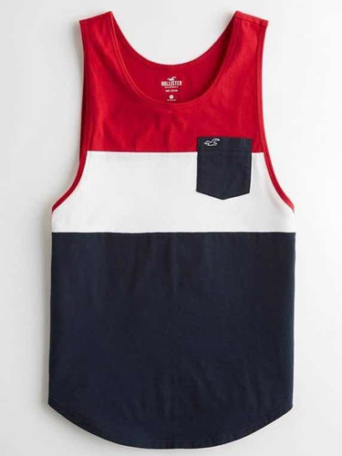 Hollister - Camiseta Regata Com Bolso - Original Eua