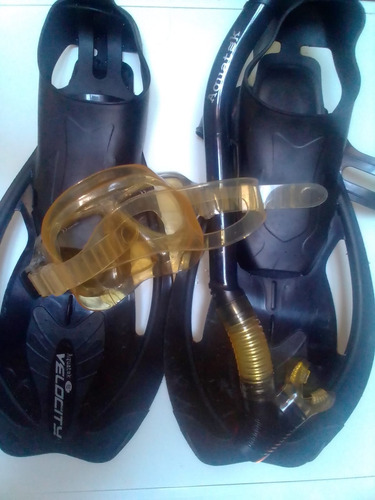 Patas De Rana Y Skorkel Y Mascara De Siliconas Talle 42-44 (Usado)