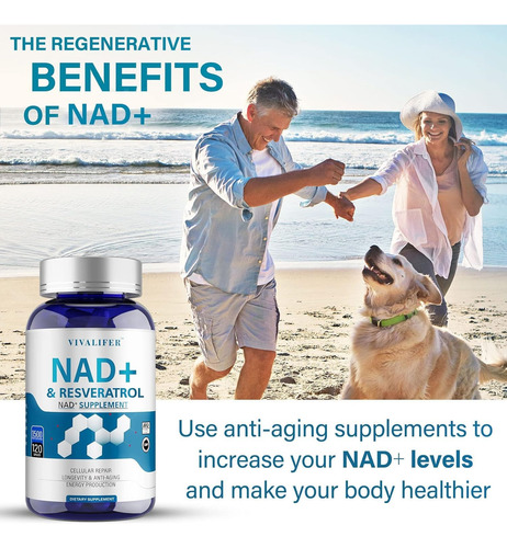 Vivalifer Suplemento De Nad + Resveratrol 120 Capsulas Sin Sabor