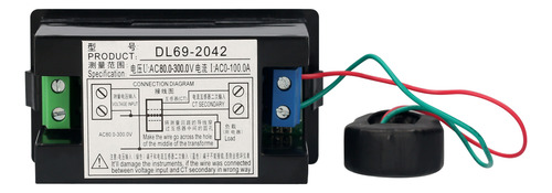 Medidor Digital De Voltagem/ampère Ac 80-300v 100a Com Displ