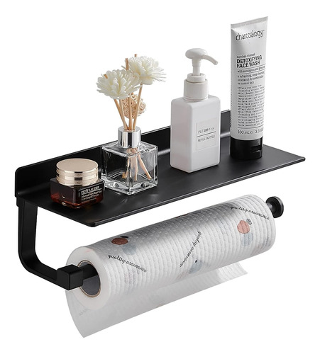 Wall Mount Paper Towel Holder With Shelf For Bathroom, Kitch