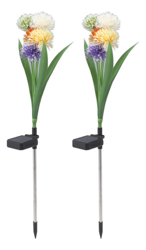 Juego De 2 Estacas Solares Para Flores, Ip65, Impermeables,