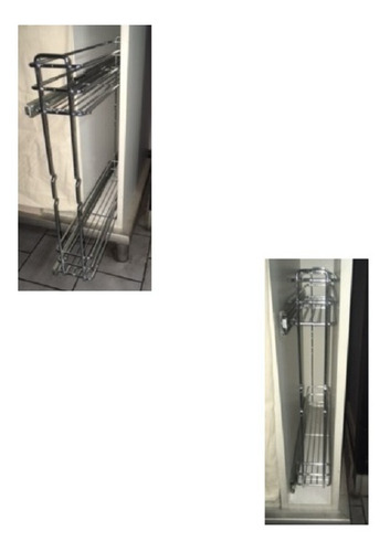 Imagen 3 de 5 de Canasto Especiero Extraible Cromado 3 Niveles 110mm Difha