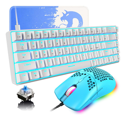 Combo Mouse Y Teclado Gamer + Mousepad | Azul /iluminado ...