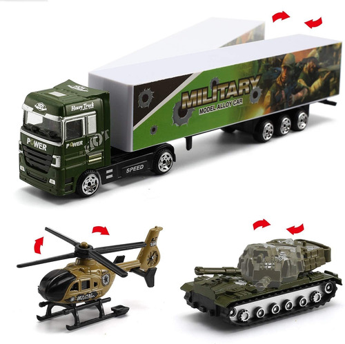 Juego De Camión Militar 26 En 1 Con Soldado Para Hombre, Min