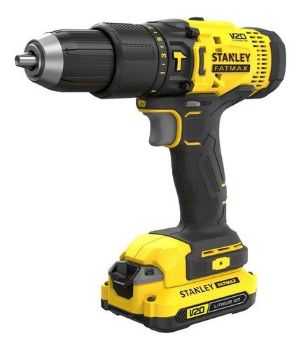 Furadeira parafusadeira de impacto sem fio de 13mm Stanley SCD711C2K 20V + 2 baterías de 1.5Ah + acessório com maleta de transporte