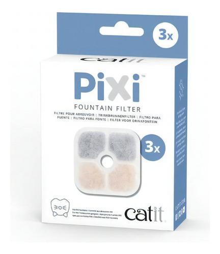 Filtro Repuesto Fuente Pixi Catit Caja X 3u. Agua Fresca Color Blanco