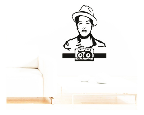 Vinilos Adhesivos Sticker Pared Cantante Bruno Mars 55x70cms