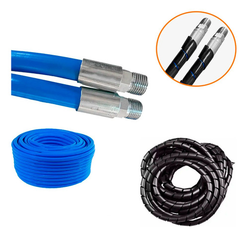 Mangueira Para Lava Jatos Alta Pressao 1/2 Com Protetor 10mt