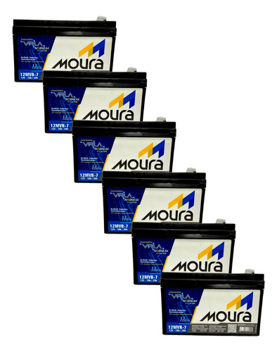 Kit 6 Baterias 7ah 12v Nobreak Alarme Energia Solar 12mva-7