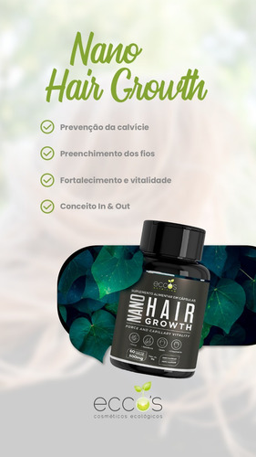 Suplemento Nano Hair Growth Tratamento Capilar 60 Cps- Eccos