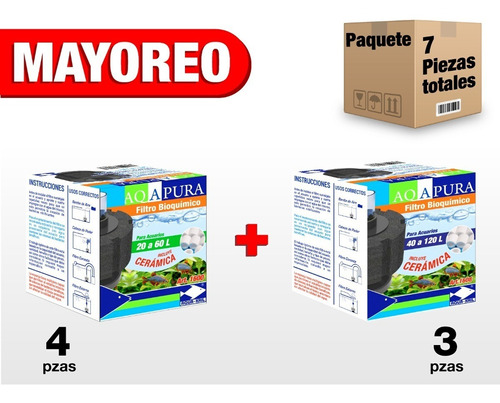 Filtro Esponja Cerámica Acuario Pecera Peces 7 Pz Mayoreo