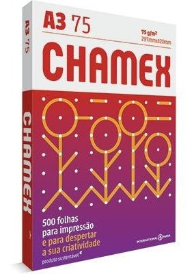 Papel Sulfite Chamex A3 75g 297mmx420mm Ipaper pt 500 Fl