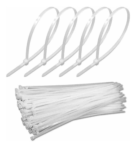 Tirraje Amarre Plástico 15 Cm Paq. De 100 Und. Blanco-negro