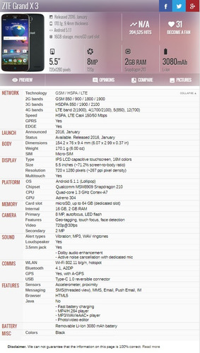 Zte Grand X 3 Z959 2gb 16gb