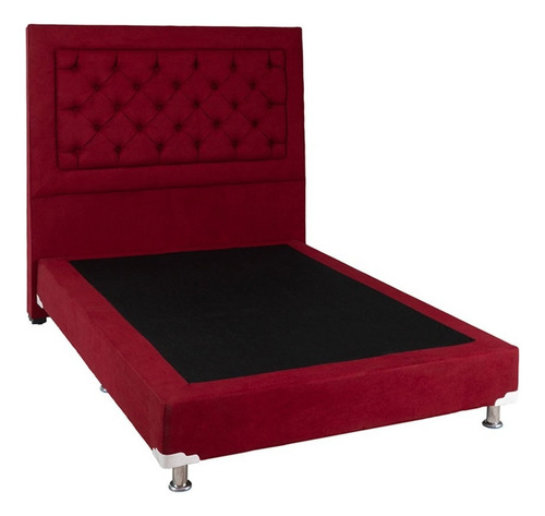 Cabecera King Size Dicasa Mary Rojo + Box Dicasa Red