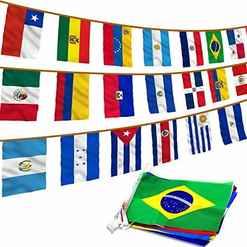 Anley Latinoamerica 20 Paises Banderas De Cuerda - Banderas 