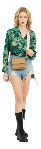 Crossbody Para Mujer Hpc Polo Modelo: 1103-cenizo Color Beige