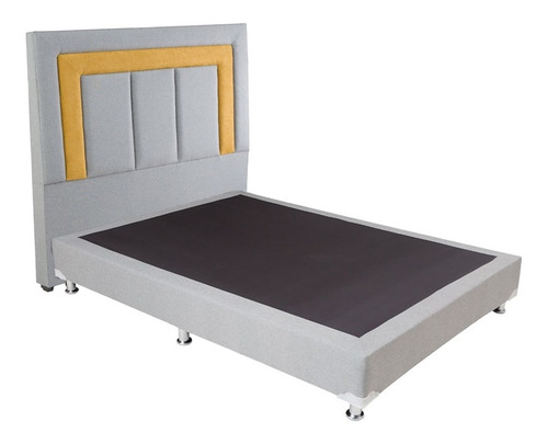 Cabecera Queen Size Dicasa Bora Gris+ Box Dicasa Quantum