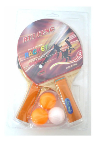 Imagem 4 de 6 de Kit Ping Pong Tênis De Mesa C/ 2 Raquete + 3 Bolinhas Combo