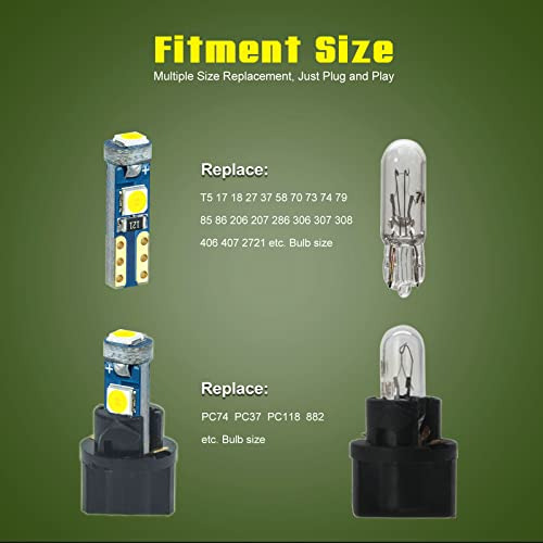 12v White T5 37 74 73 2723 2721 T10 158 168 194 2825 With So