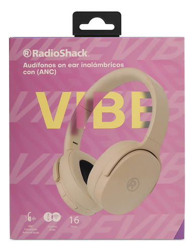 Audífonos Inalámbricos On Ear Vibe Radioshack Color Beige