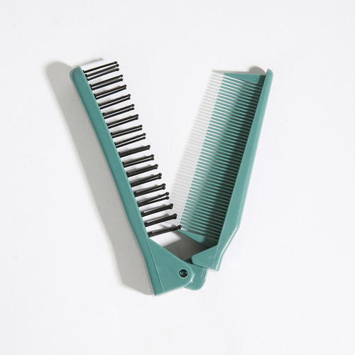 Peine De Pelo Plegable Giratorio De Doble Cabeza Mini Peine