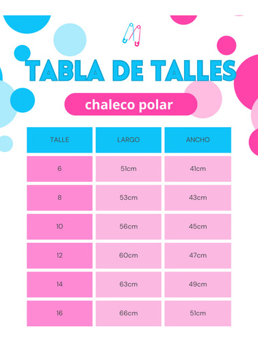 Chaleco Polar Nena Y Nene. Unisex. Talles 6 Al 16