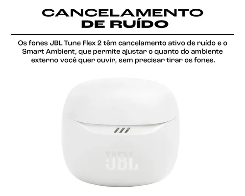 Fone de Ouvido Sem Fio Bluetooth Tune Flex 2 JBL - Branco