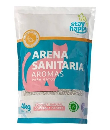 Arena Ultra Aglutinante P/ Gatos Stay Happy 2 Kg Aroma Limón