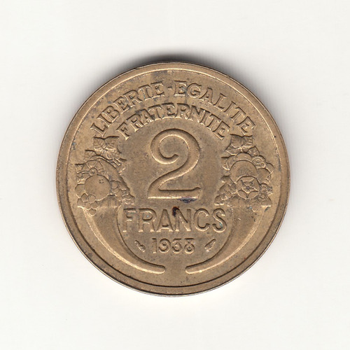 Moneda Francia 2 Francs 1938 Morlón (c85)