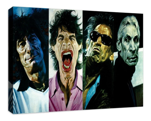 Rolling Stones Caricatura Cuadro Decorativo En Lienzo Canvas