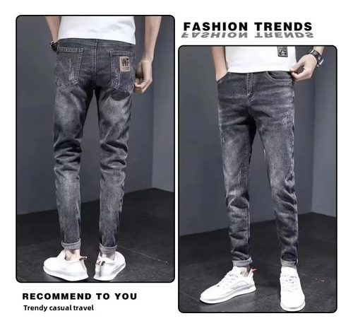 Vaqueros Vaqueros De Mezclilla Ajustados For Hombre A La Mo
